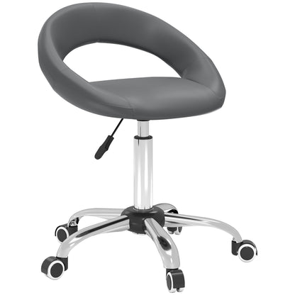 Modern Hydraulic Moon Salon Stool Rolling Swivel Chair Massage Spa Tattoo Pub Bar Stool, Grey Salon Stools   at Gallery Canada