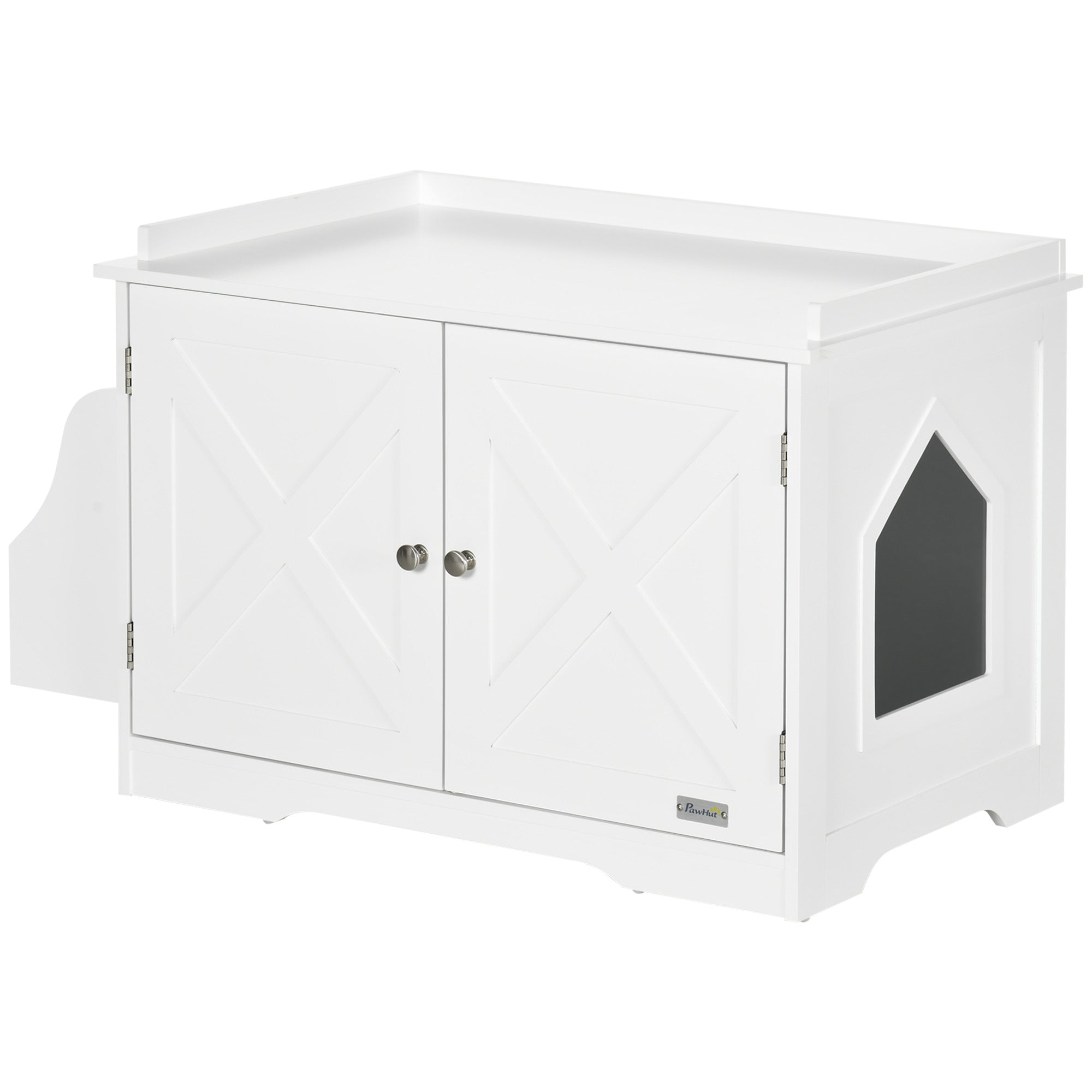 Hidden Litter Box Enclosure Cat Furniture with Storage, Adjustable Divider, Indoor Pet House Side Table, White Cat Litter Box Enclosures White  at Gallery Canada