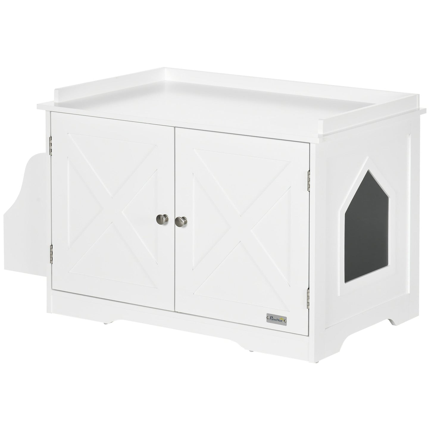 Hidden Litter Box Enclosure Cat Furniture with Storage, Adjustable Divider, Indoor Pet House Side Table, White Cat Litter Box Enclosures White  at Gallery Canada