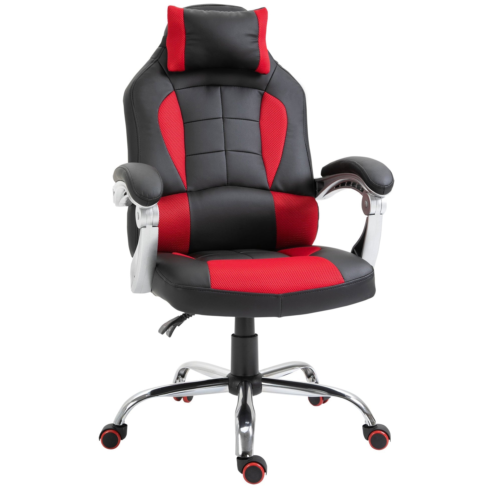 High Back Office Chair, Executive Racing Gaming Chair, Adjustable Recliner with Removable Headrest Pillow for Office, Black and Red Video Game Chairs Multi Colour  at Gallery Canada