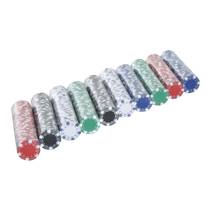 High Quality 11.5 gram Poker Chips Set with Silver Aluminum Case, 500 Striped Dice 2 Decks of Cards Game Tables   at Gallery Canada