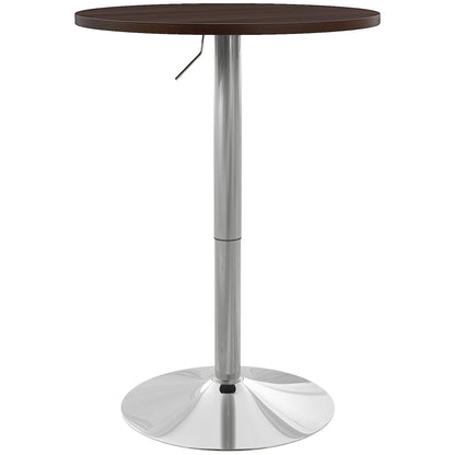 High Top Bar Table, Adjustable Round Kitchen Table with Swivel Top and Steel Base, Bistro Table for 2 People, Walnut Bar Tables & Dining Tables Walnut  at Gallery Canada