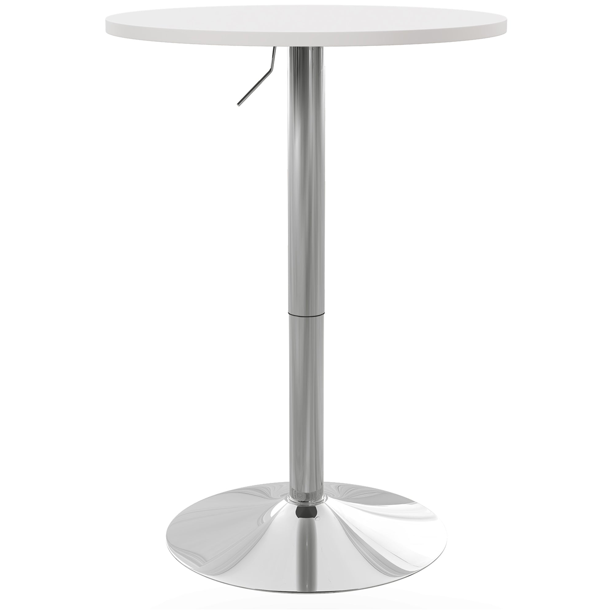 High Top Bar Table, Adjustable Round Kitchen Table with Swivel Top and Steel Base, Bistro Table for 2 People, White Bar Tables & Dining Tables White  at Gallery Canada