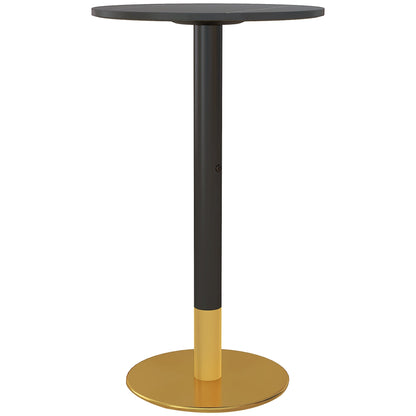 High Top Bar Table, Modern Round Dining Table with Faux-marbled Top and Gold Base, Bistro Table for 2 People, Black Bar Tables & Dining Tables Black  at Gallery Canada