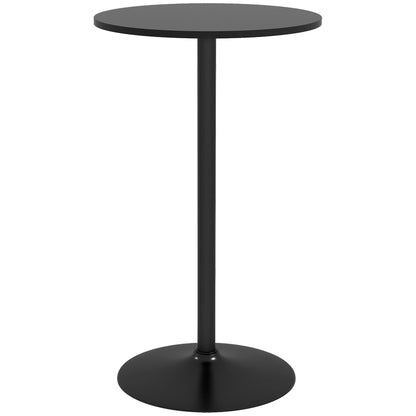 High Top Bar Table, Modern Round Dining Table with Painted Top and Steel Base, Bistro Table for 2 People, Black Bar Tables & Dining Tables Black  at Gallery Canada