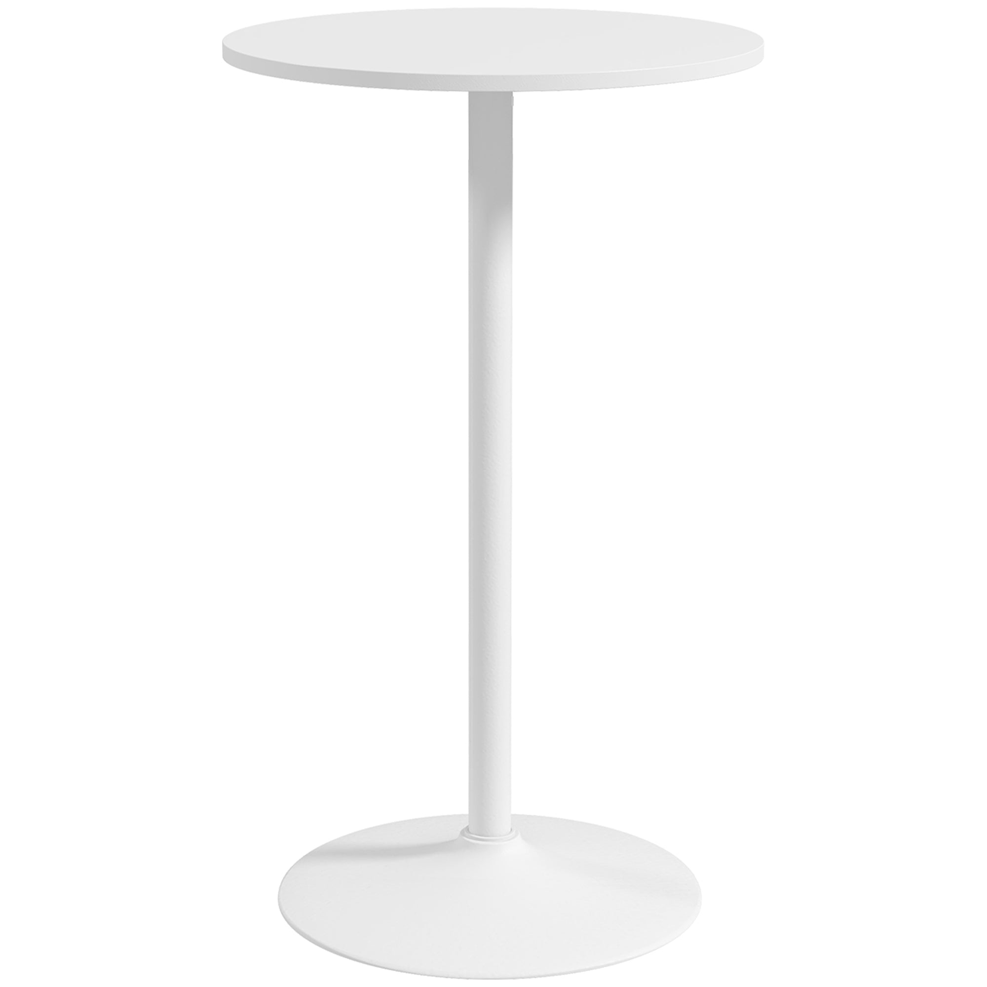 High Top Bar Table, Modern Round Dining Table with Painted Top and Steel Base, Bistro Table for 2 People, White Bar Tables & Dining Tables White  at Gallery Canada