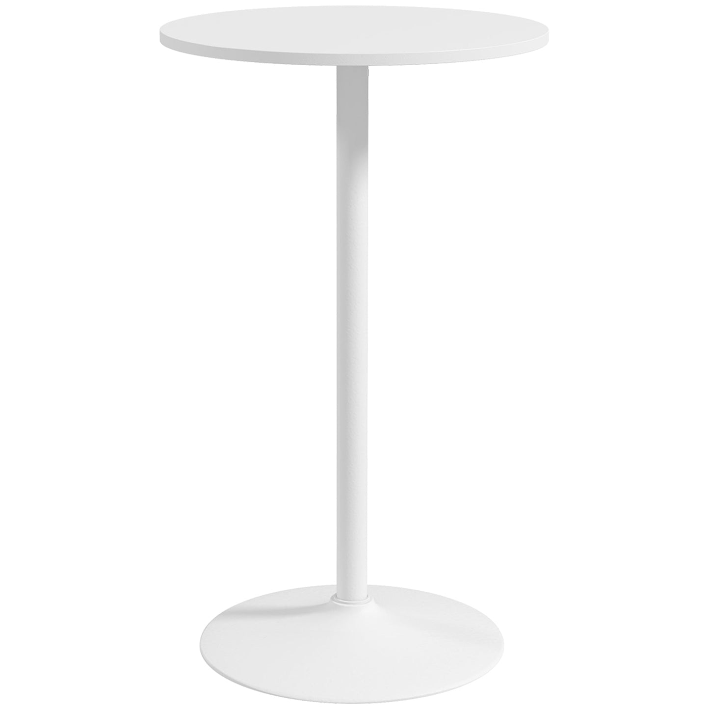 High Top Bar Table, Modern Round Dining Table with Painted Top and Steel Base, Bistro Table for 2 People, White Bar Tables & Dining Tables White  at Gallery Canada