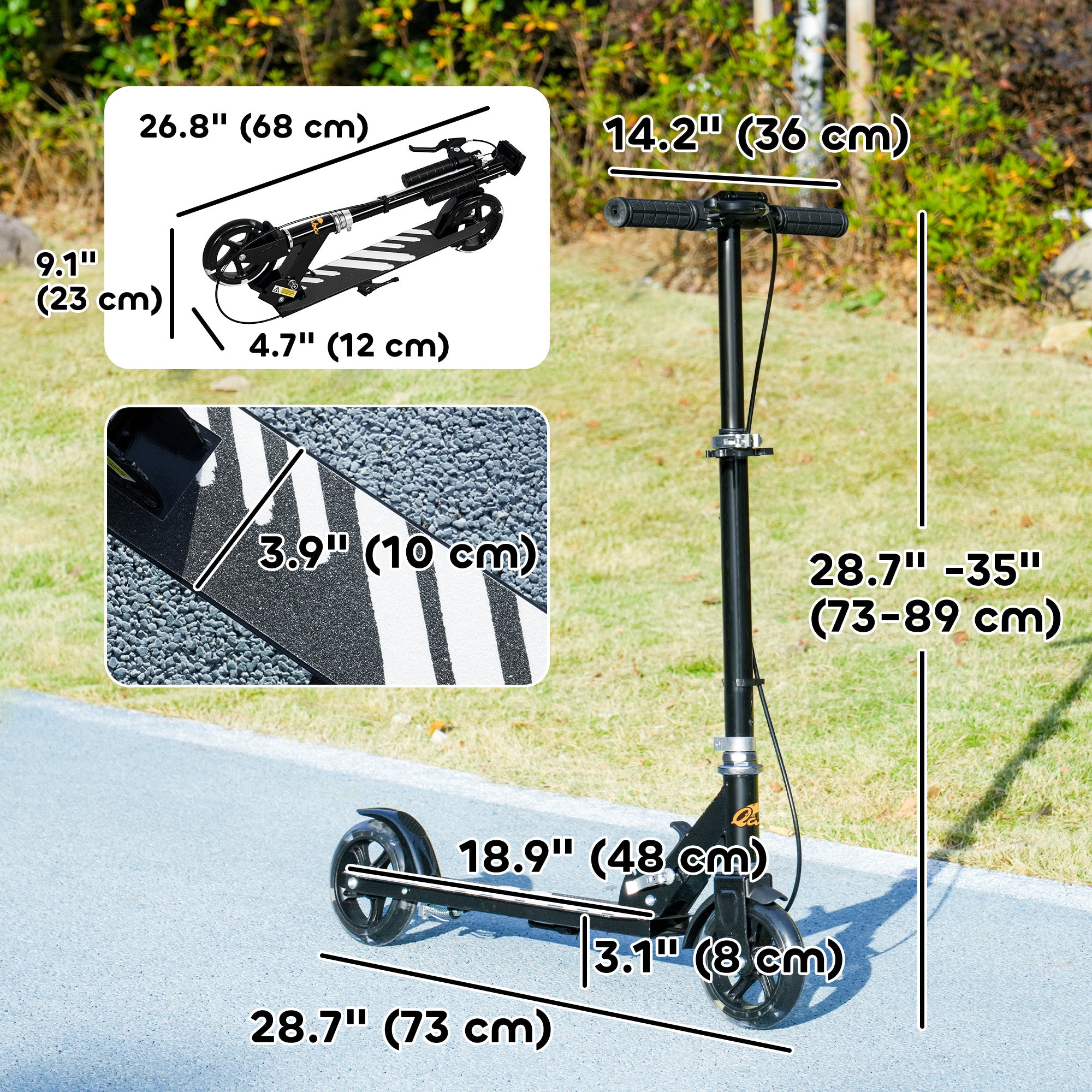 Scooter for Kids Ages 3-8 with Light Up Wheels, Adjustable Handlebar, Rear Brake &; Handbrake for Girls and Boys, Black Scooters at Gallery Canada