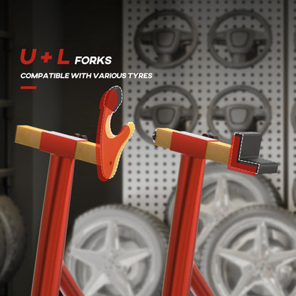 Motorcycle Rear Wheel Stand, Universal Motorcycle Lift with U + L Swingarm Spool, Red Automotive   at Gallery Canada