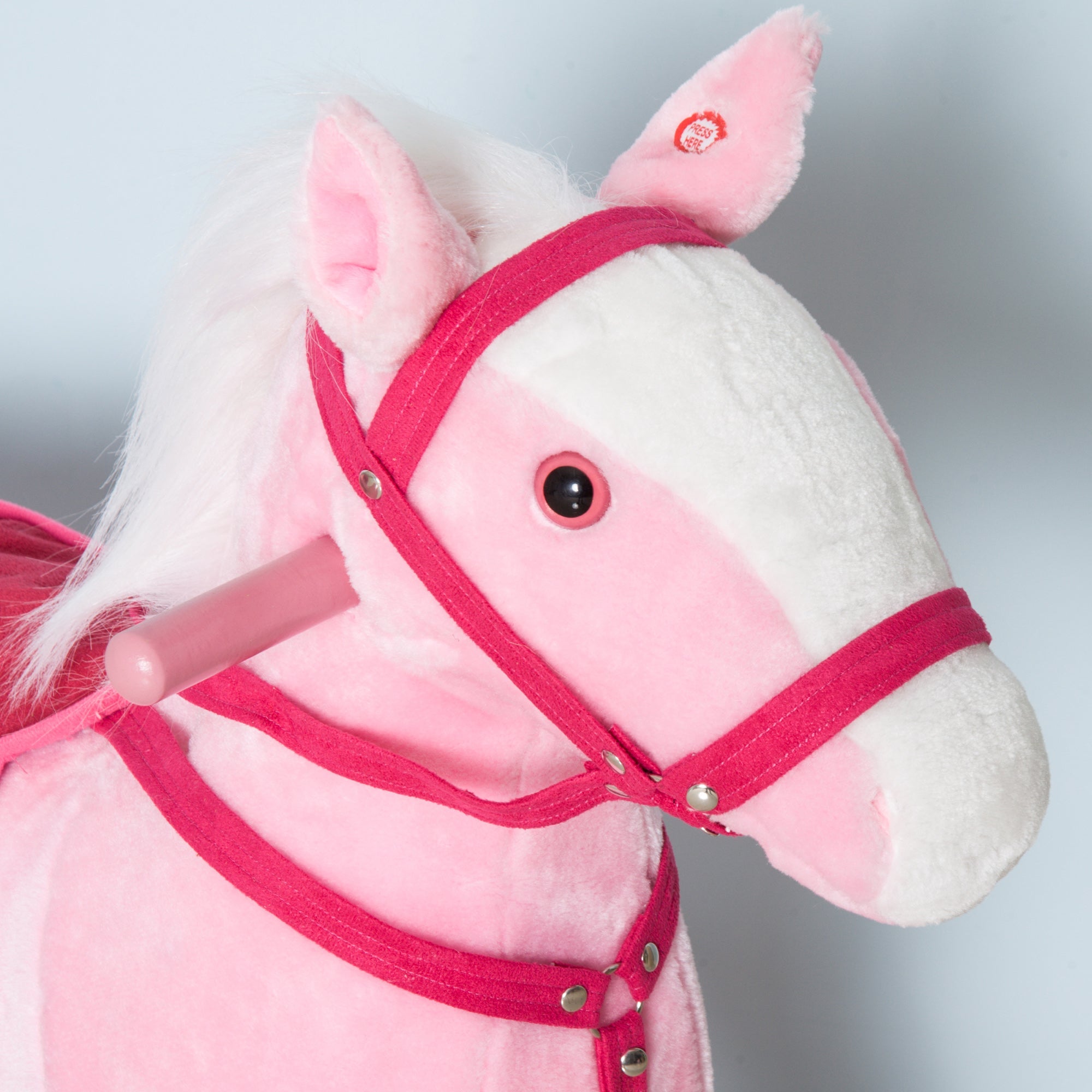 Rocking Horse Plush Pony Children Kid Ride on Toy w/ Realistic Sound (Light Pink) Rocking Horses   at Gallery Canada