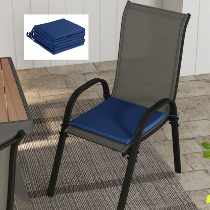 6-Piece Seat Cushion Pillows Replacement, Patio Chair Cushions Set with Ties for Indoor Outdoor, Deep Blue Patio Chair Cushions   at Gallery Canada