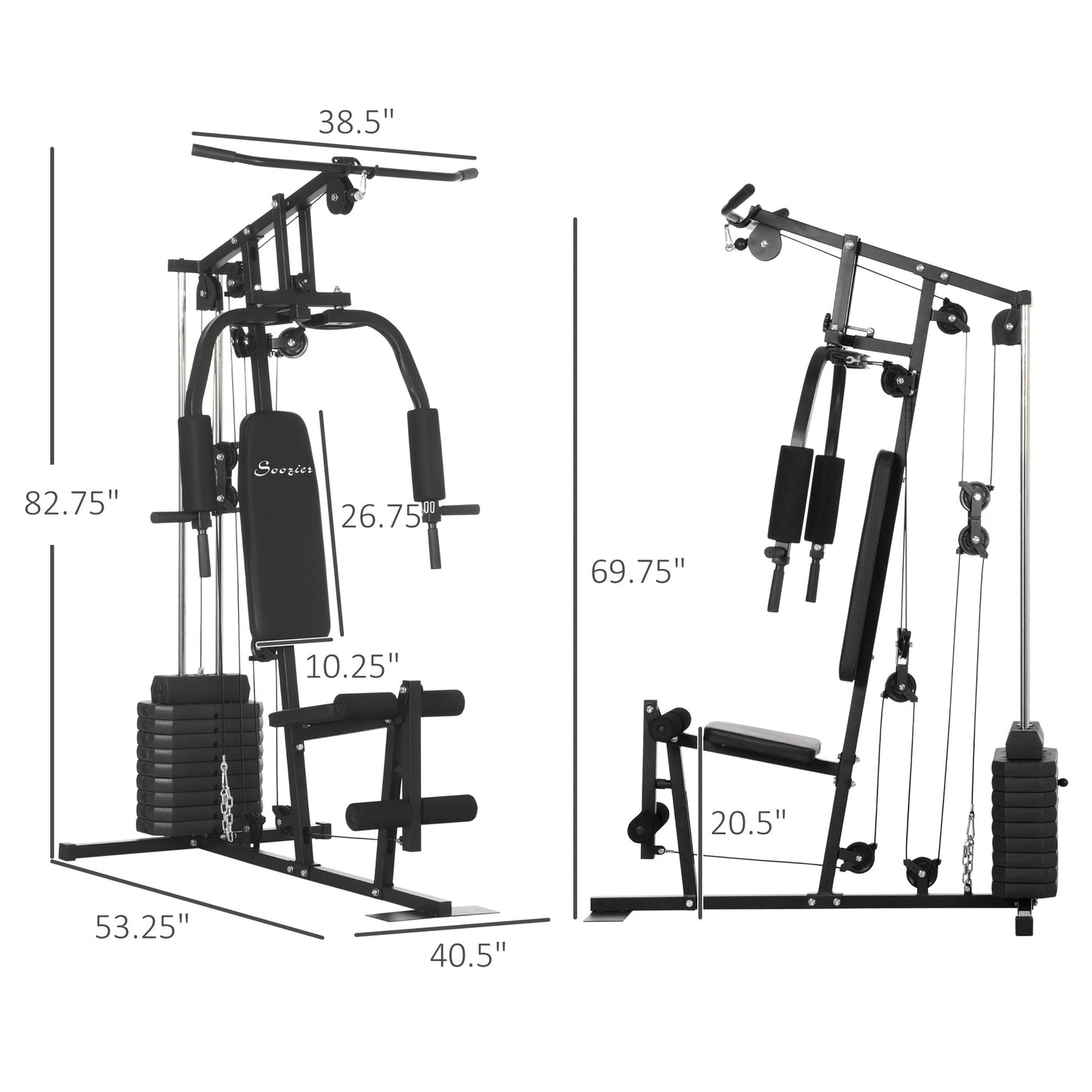 Home Gym Machine, Multifunction Gym Equipment with 99lbs Weight Stack for Back, Chest, Arm, Legs, and Full Body Workout Power Towers   at Gallery Canada