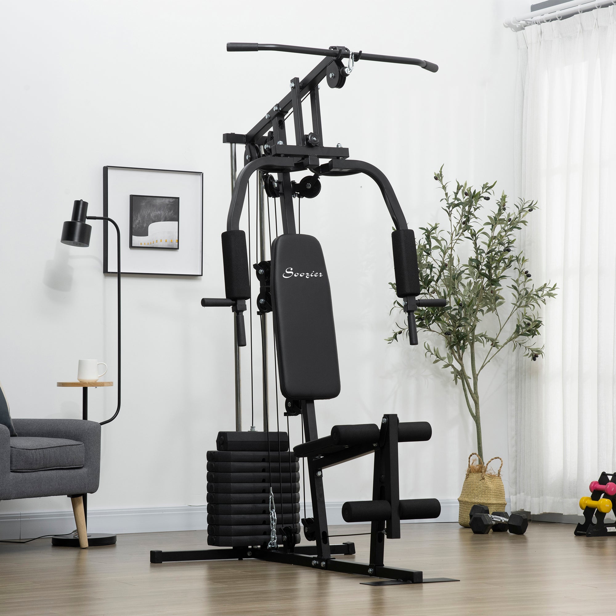 Home Gym Machine, Multifunction Gym Equipment with 99lbs Weight Stack for Back, Chest, Arm, Legs, and Full Body Workout Power Towers   at Gallery Canada