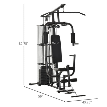 Multifunction Home Gym with 100Lbs Weight Stack for Full-Body Workout, Black Power Towers   at Gallery Canada