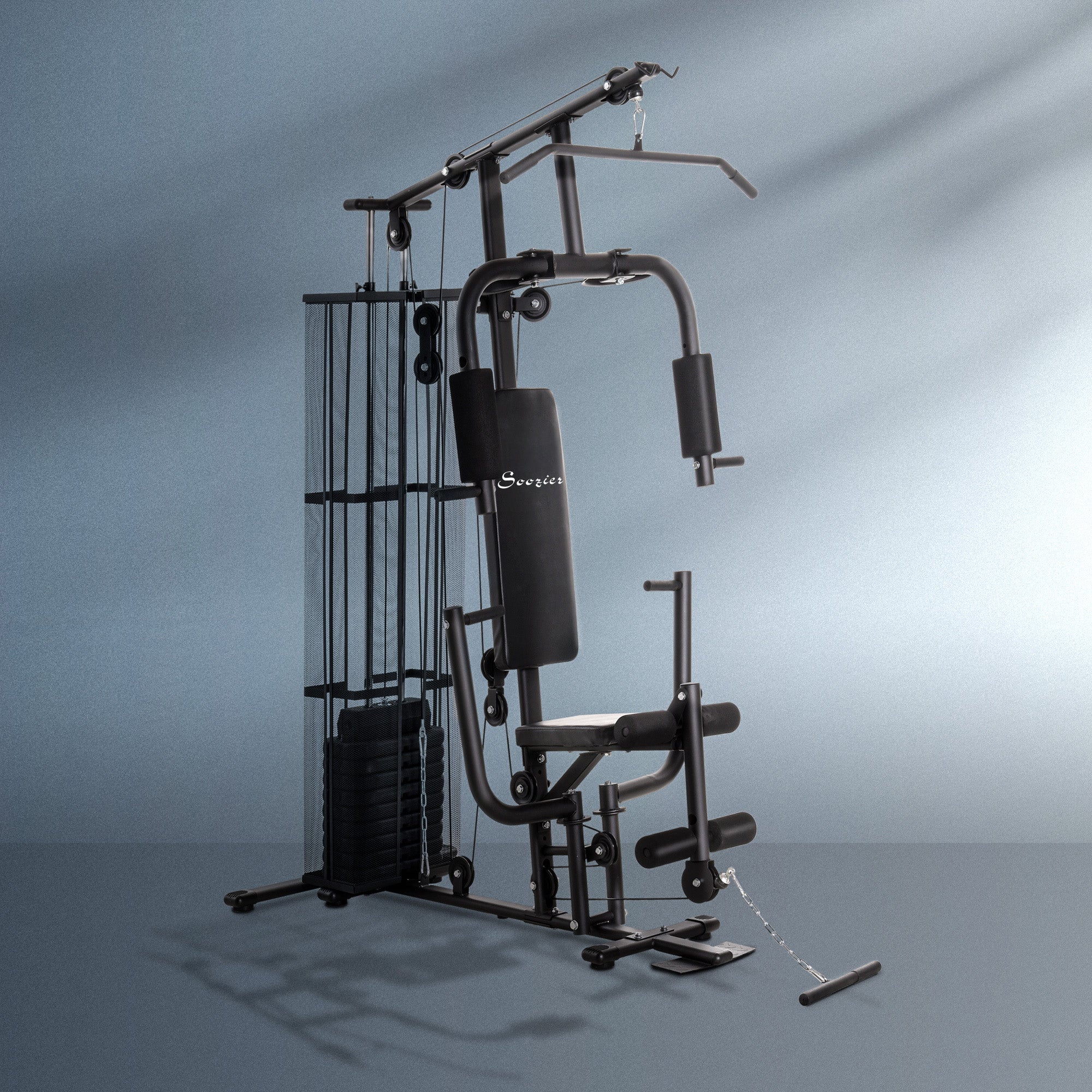 Multifunction Home Gym with 100Lbs Weight Stack for Full-Body Workout, Black Power Towers   at Gallery Canada