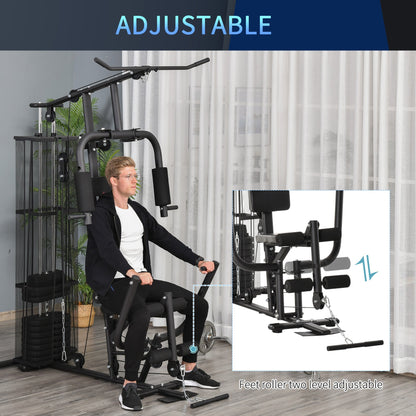 Multifunction Home Gym with 100Lbs Weight Stack for Full-Body Workout, Black Power Towers   at Gallery Canada