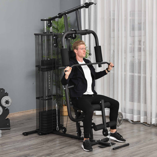 Multifunction Home Gym with 100Lbs Weight Stack for Full-Body Workout, Black Power Towers Black  at Gallery Canada