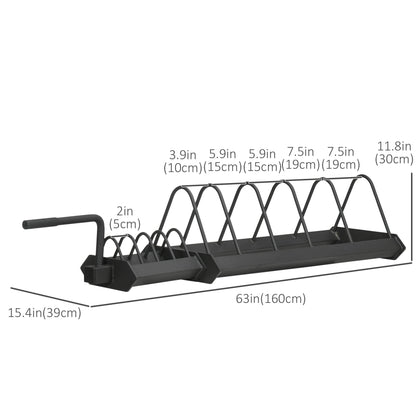 Horizontal Weight Rack, Weight Plate Rack Holder, Bumper Plate Storage with Transport Wheels and Handle for Home Gym Power Towers   at Gallery Canada