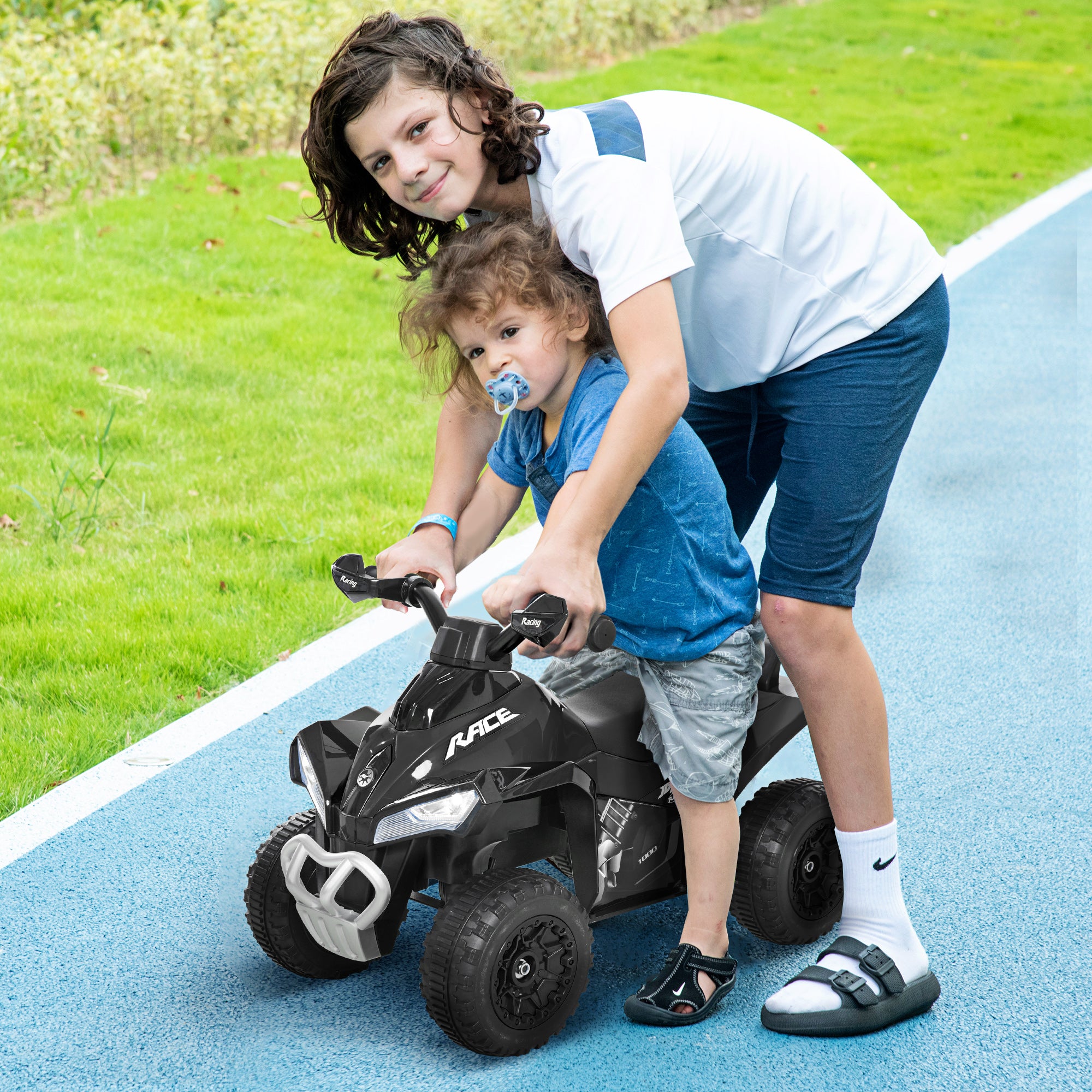 No Power 4 Wheels Ride on Toy for Kids, Foot To Floor Slider Toddler Ride-on Car with Music, Lightening, for 18-36 Months Black Push Cars for Toddlers at Gallery Canada