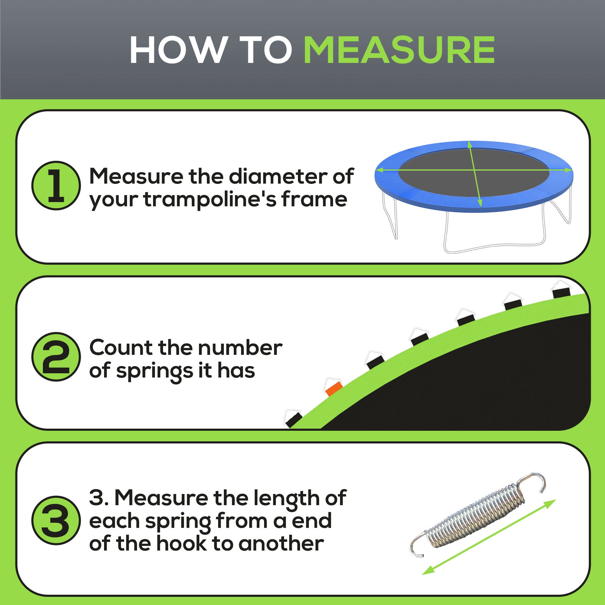 Trampoline Mat Replacement with Spring Pull Tool and 72 V-Hooks, Fits 12ft Trampoline, Using 5.5