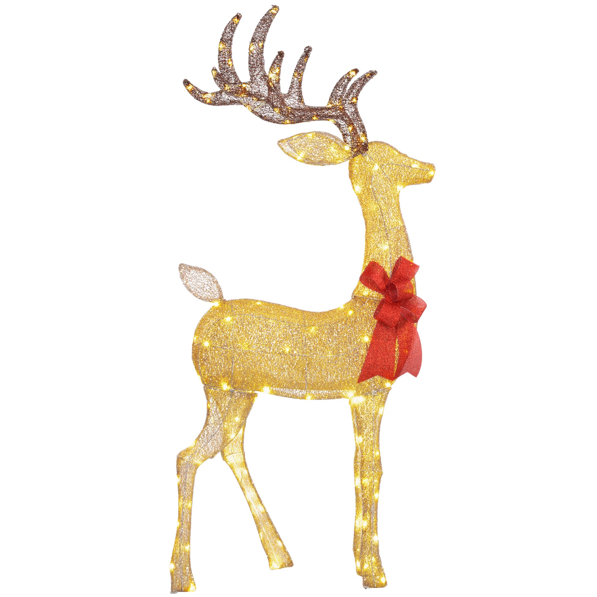 Light Up Reindeer Yard Decoration, Lighted Deer Christmas Decoration with LED Lights for Indoor, Outdoor, Lawn, Gold Christmas Deer Lights   at Gallery Canada