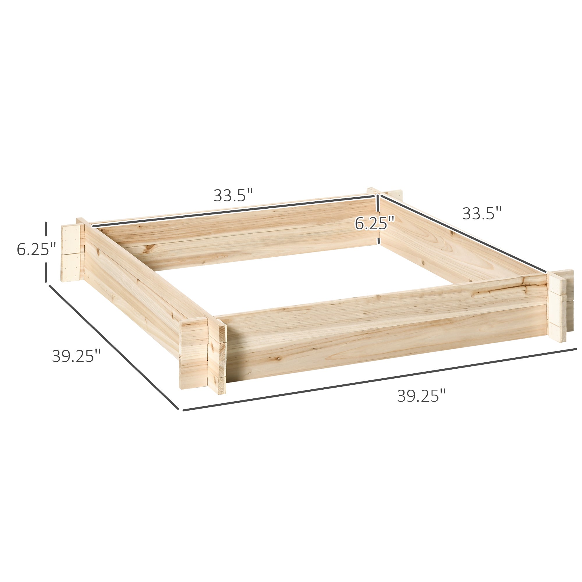 39'' x 39'' Screwless Raised Garden Bed, Wooden Planter Box, Easy DIY Herb Garden for Vegetable Flower Herb Outdoor Lawn Yard Patio Wooden Planter Boxes   at Gallery Canada