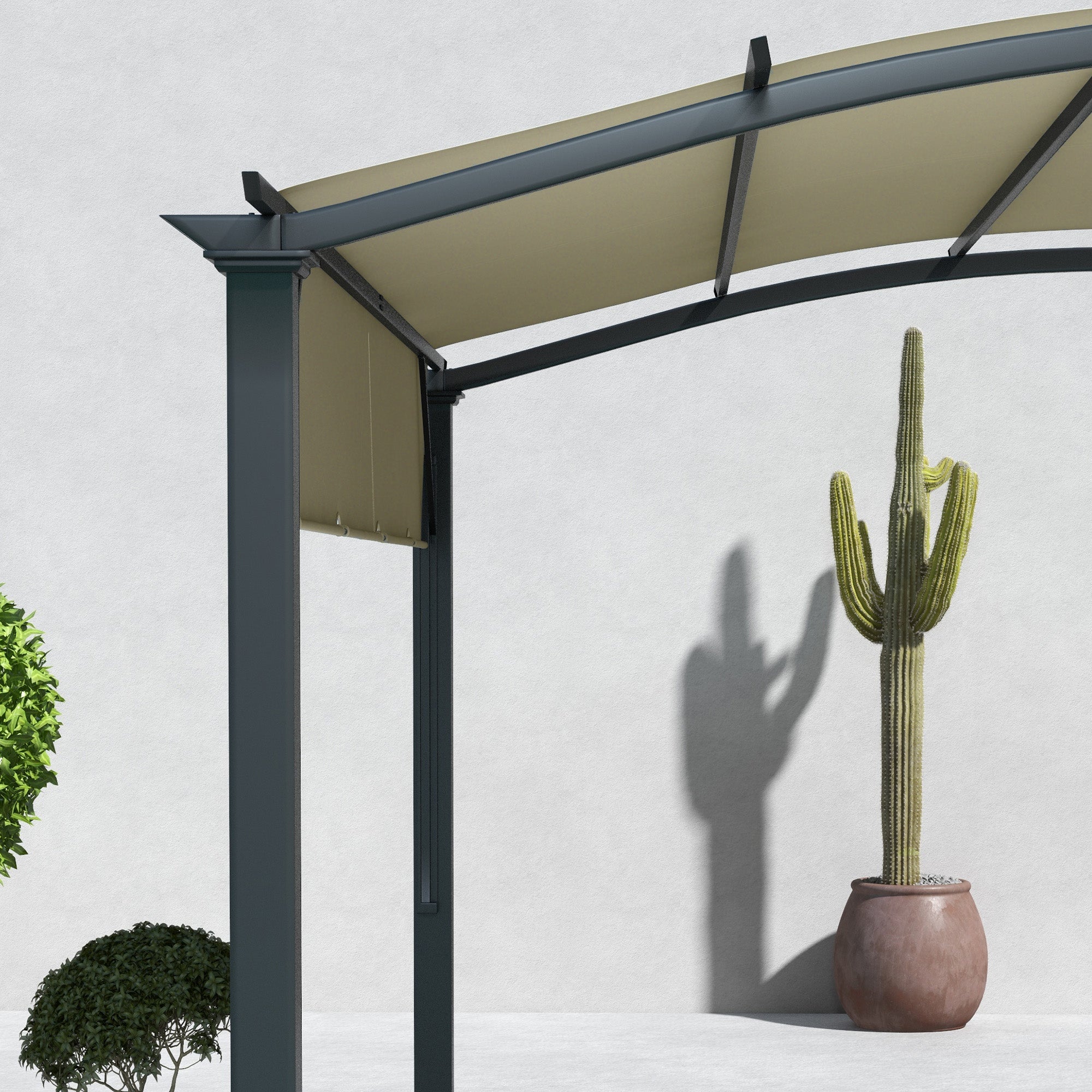 11' x 11' Retractable Pergola Canopy for Patio, Backyard, Beige Pergolas at Gallery Canada