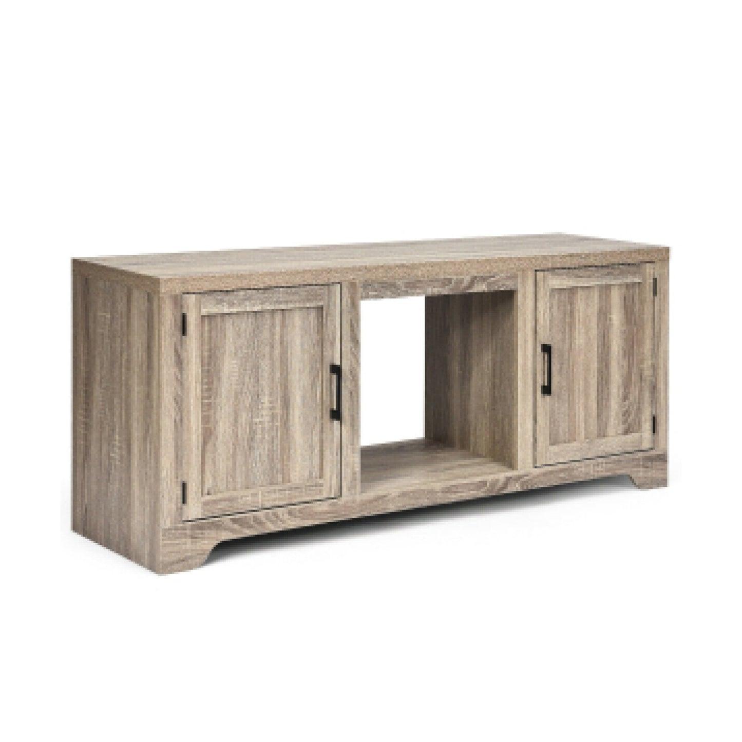 65 Inch Media Component TV Stand with Adjustable Shelves, Natural Entertainment Centers & TV Stands   at Gallery Canada