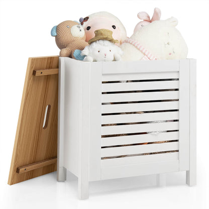 Wooden Kids Toy Storage Organizer with Lid, White Kids Storage White  at Gallery Canada