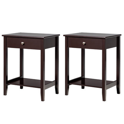 Set of 2 Wooden Bedside Sofa Table, Brown End & Side Tables   at Gallery Canada