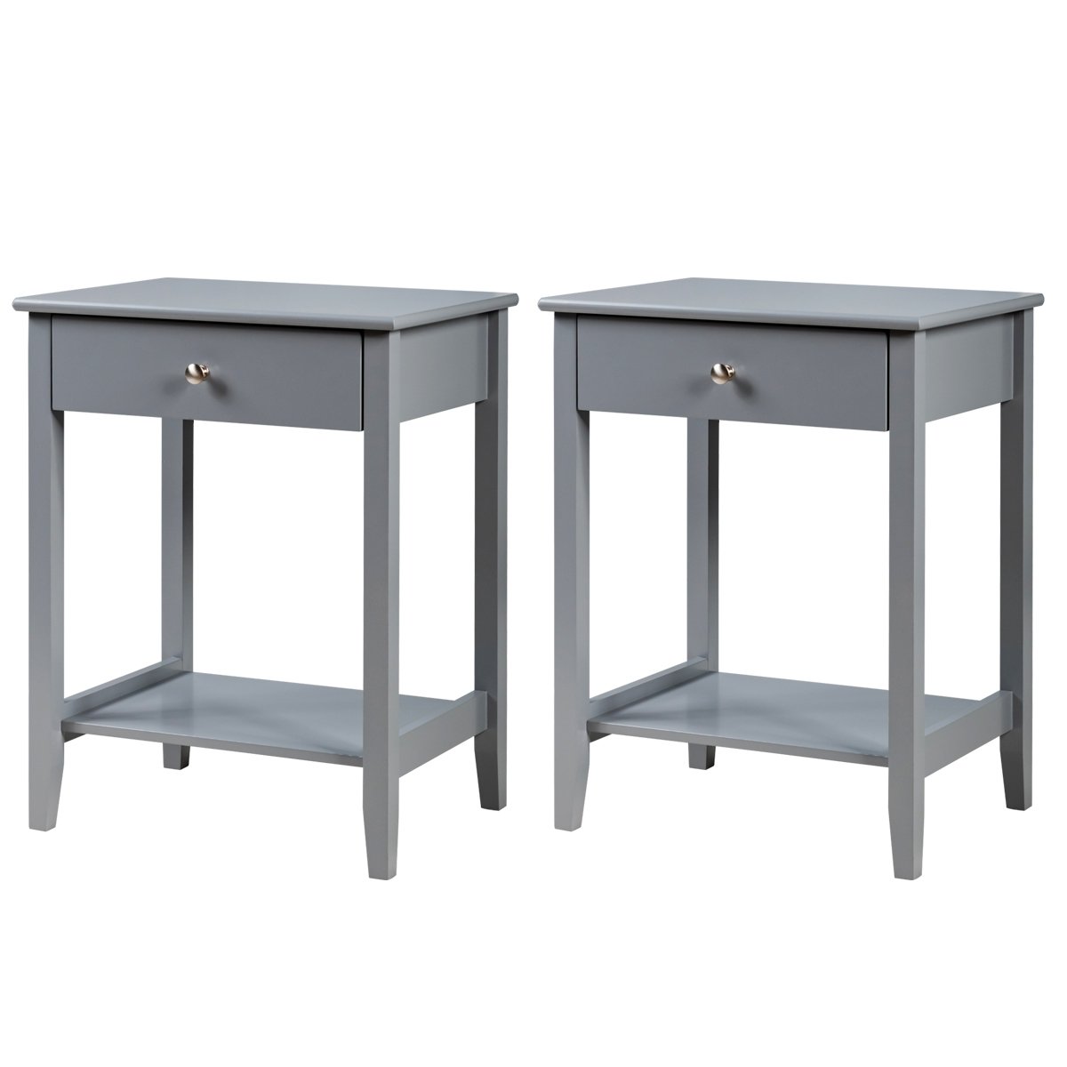 Set of 2 Wooden Bedside Sofa Table, Gray End & Side Tables   at Gallery Canada