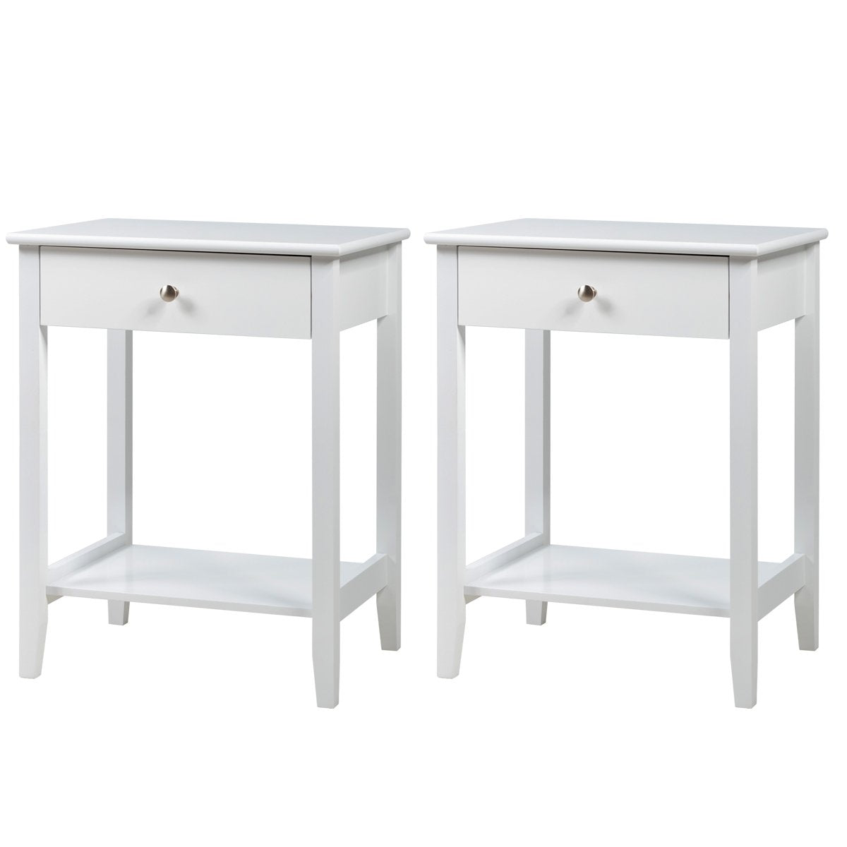 Set of 2 Wooden Bedside Sofa Table, White End & Side Tables   at Gallery Canada