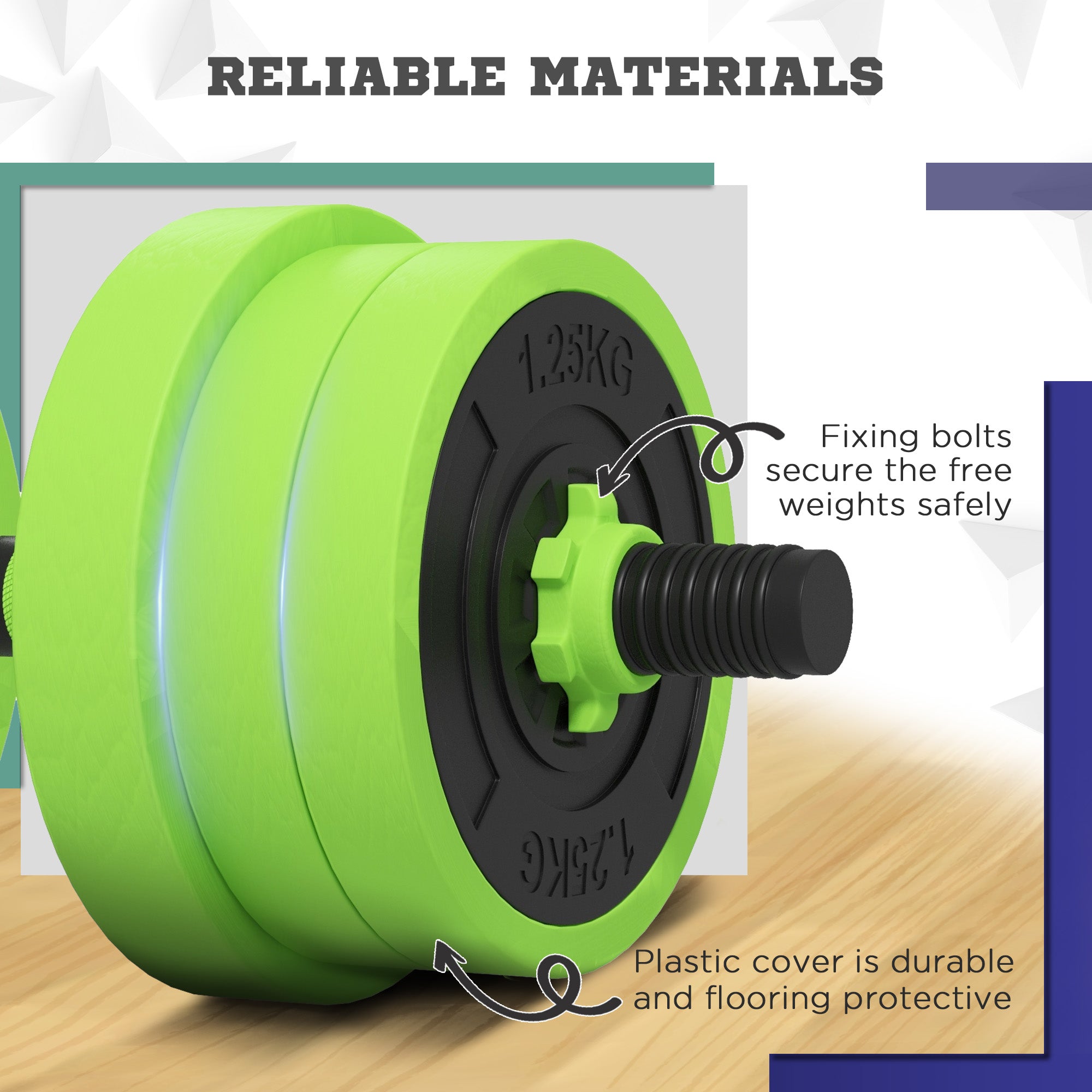 88lbs 4-in-1 Adjustable Weight Dumbbell Set, Barbell, Kettlebell, Push Up Stand, Green Dumbbells & Barbells at Gallery Canada