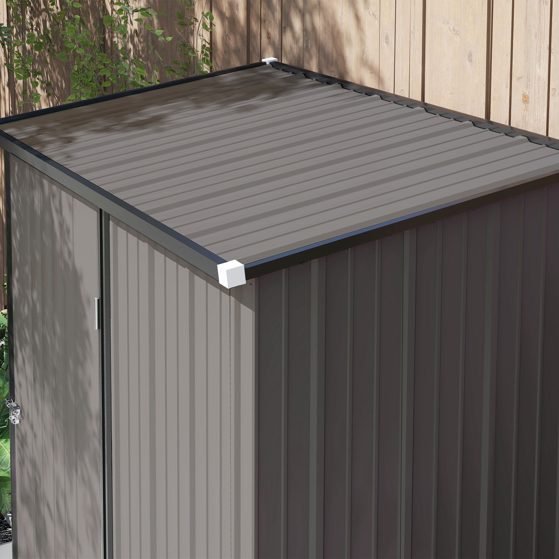 5' x 3' Outdoor Storage Shed, Steel Garden Shed with Single Lockable Door, Tool Storage Shed for Backyard, Light Grey Sheds at Gallery Canada