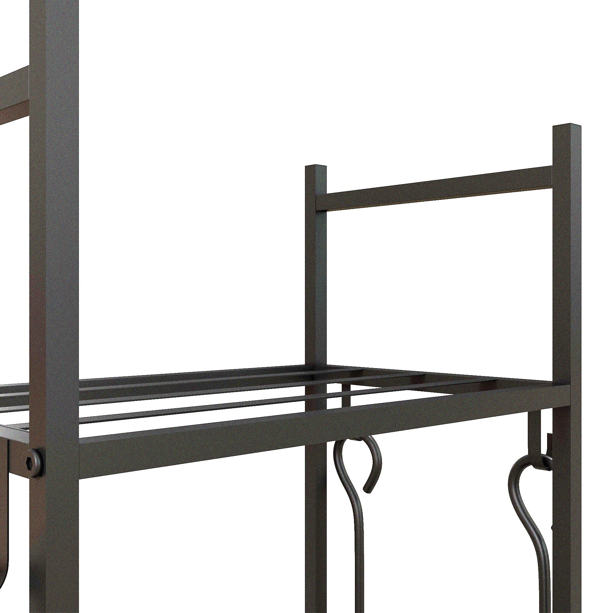 4-Tier Outdoor Indoor Firewood Rack with Wheels and 4 Tools, Powder-Coated Steel Wood Storage Rack Log Holder Firewood Racks at Gallery Canada