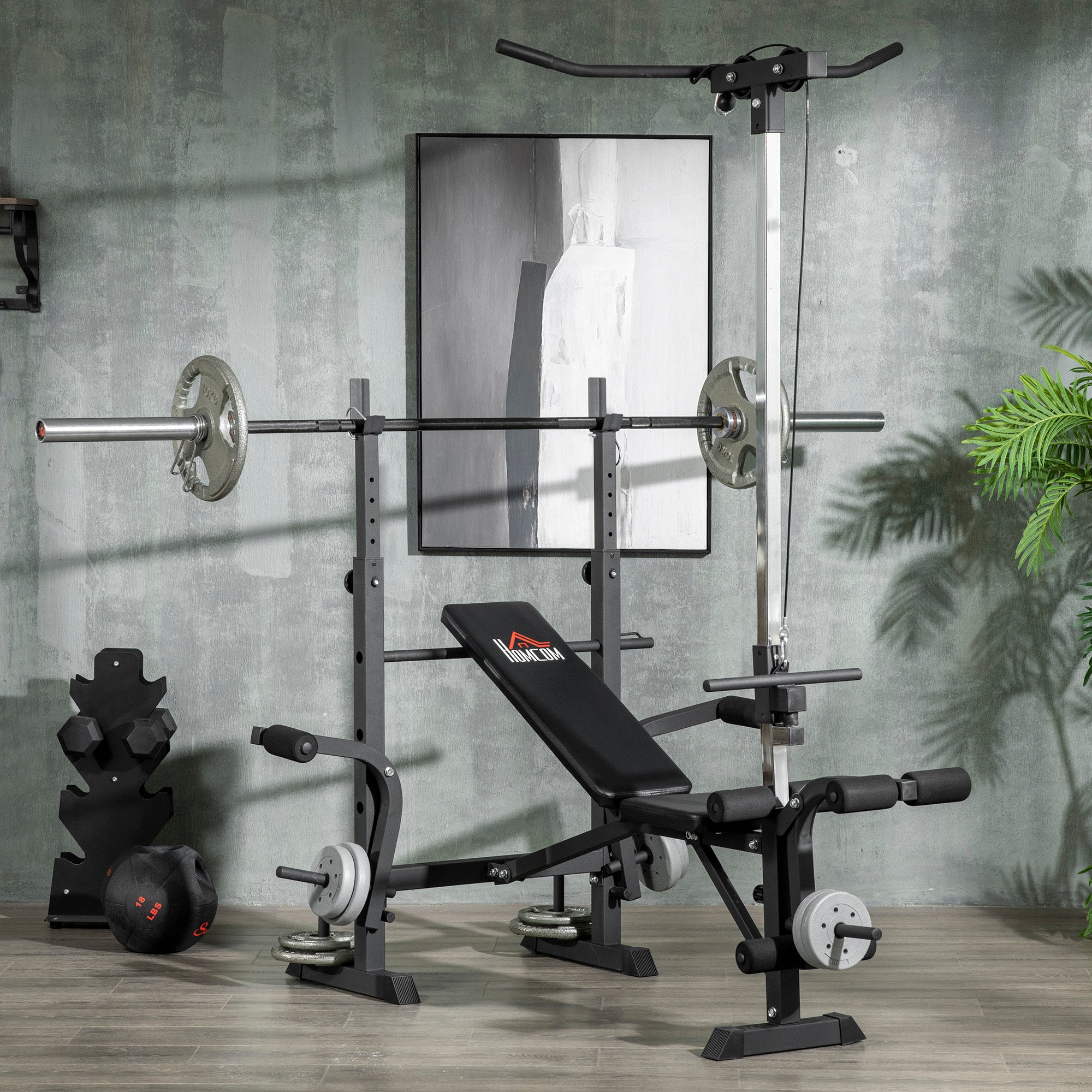 Adjustable Weight Bench with Pulley System for Home Gym Full Body Workout Weight Benches   at Gallery Canada