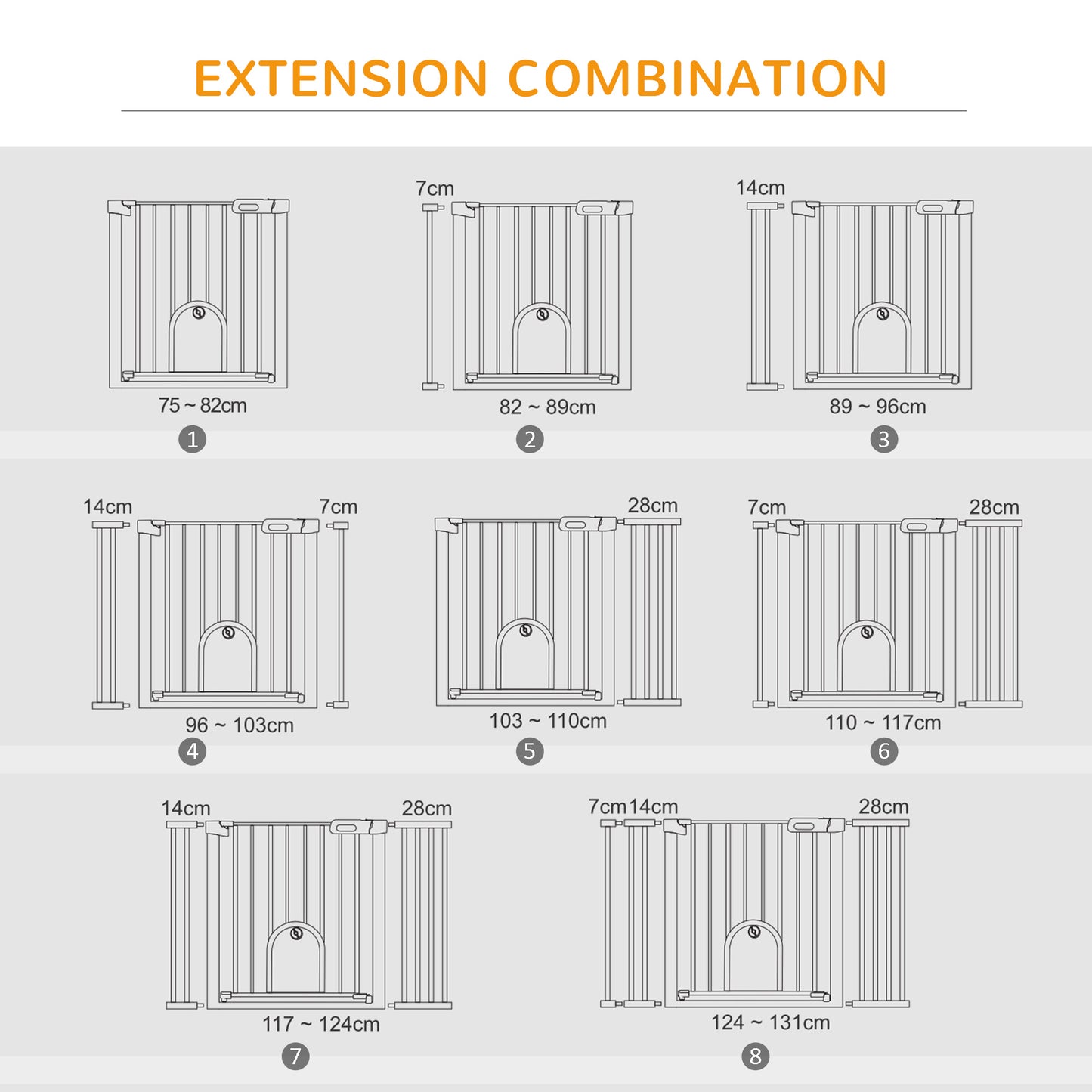 30"-52" Extra Wide Pet Gate Barrier with Small Door, White Houses, Kennels & Pens   at Gallery Canada