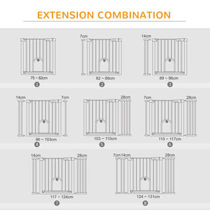 30"-52" Extra Wide Pet Gate Barrier with Small Door, White Houses, Kennels & Pens   at Gallery Canada