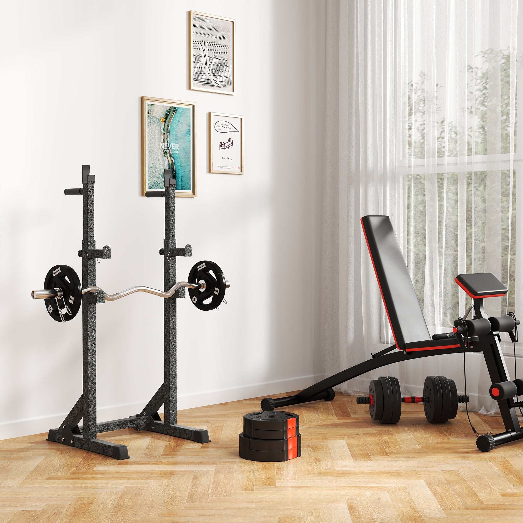 1-Inch Weight Plates, Barbell Weights Set for Weightlifting and Strength Training, 2 x 11lbs + 2 x 5.5lbs Dumbbells & Barbells at Gallery Canada