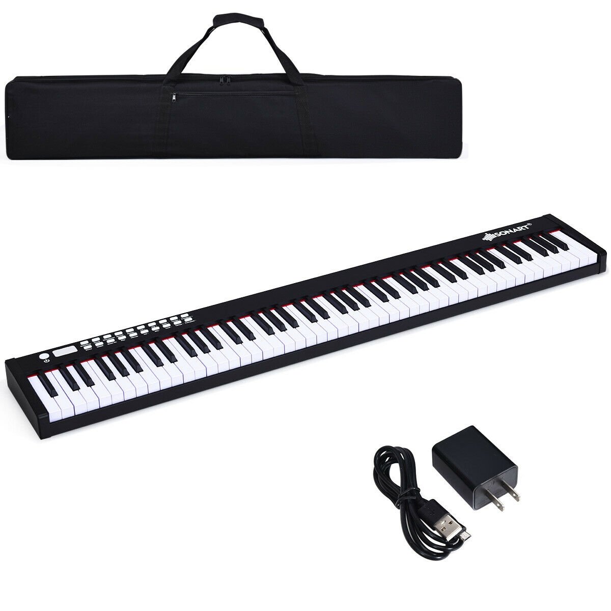 88-Key Portable Full-Size Semi-weighted Digital Piano Keyboard, Black Pianos & Keyboards   at Gallery Canada