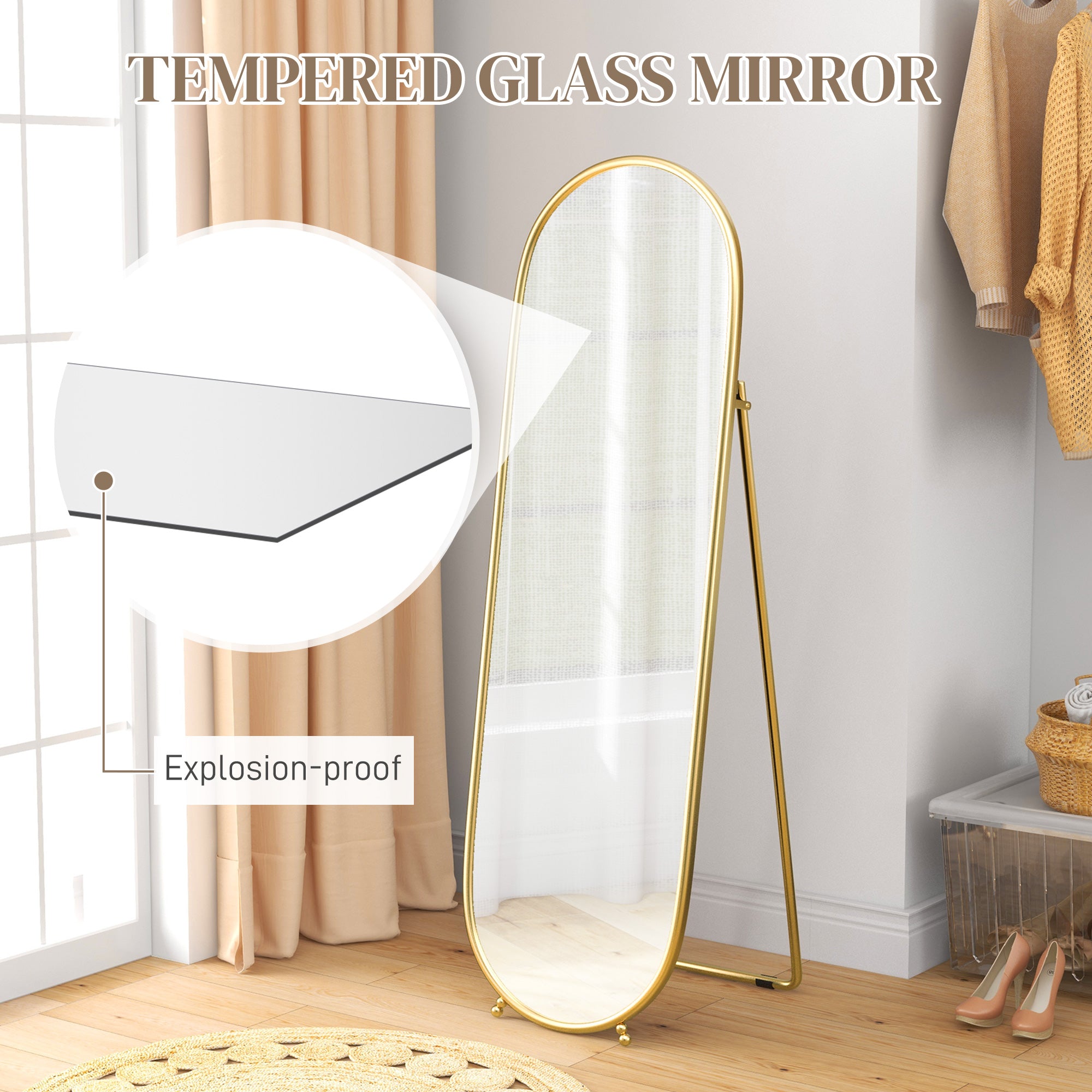 Full Length Mirror for Bedroom, Free Standing Dressing Mirror, Wall Mirror for Living Room, 20