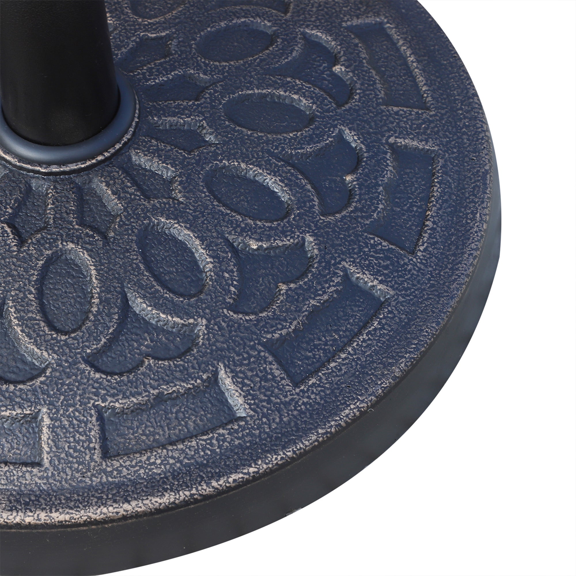 26 lbs Resin Umbrella Base Stand Round Market Parasol Holder with Beautiful Decorative Pattern, for Φ1.5