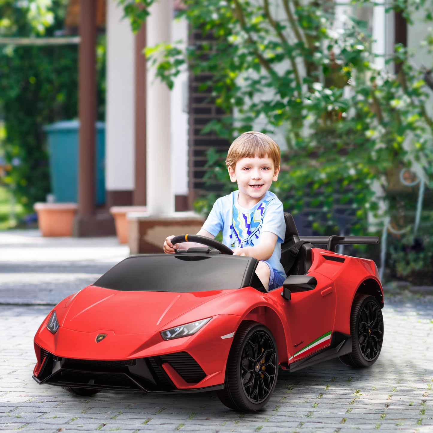 12V Lamborghini Huracan Licensed Kids Electric Car with Remote Control, Spring Suspension, Transport Wheels, Red Electric Toy Cars Red  at Gallery Canada