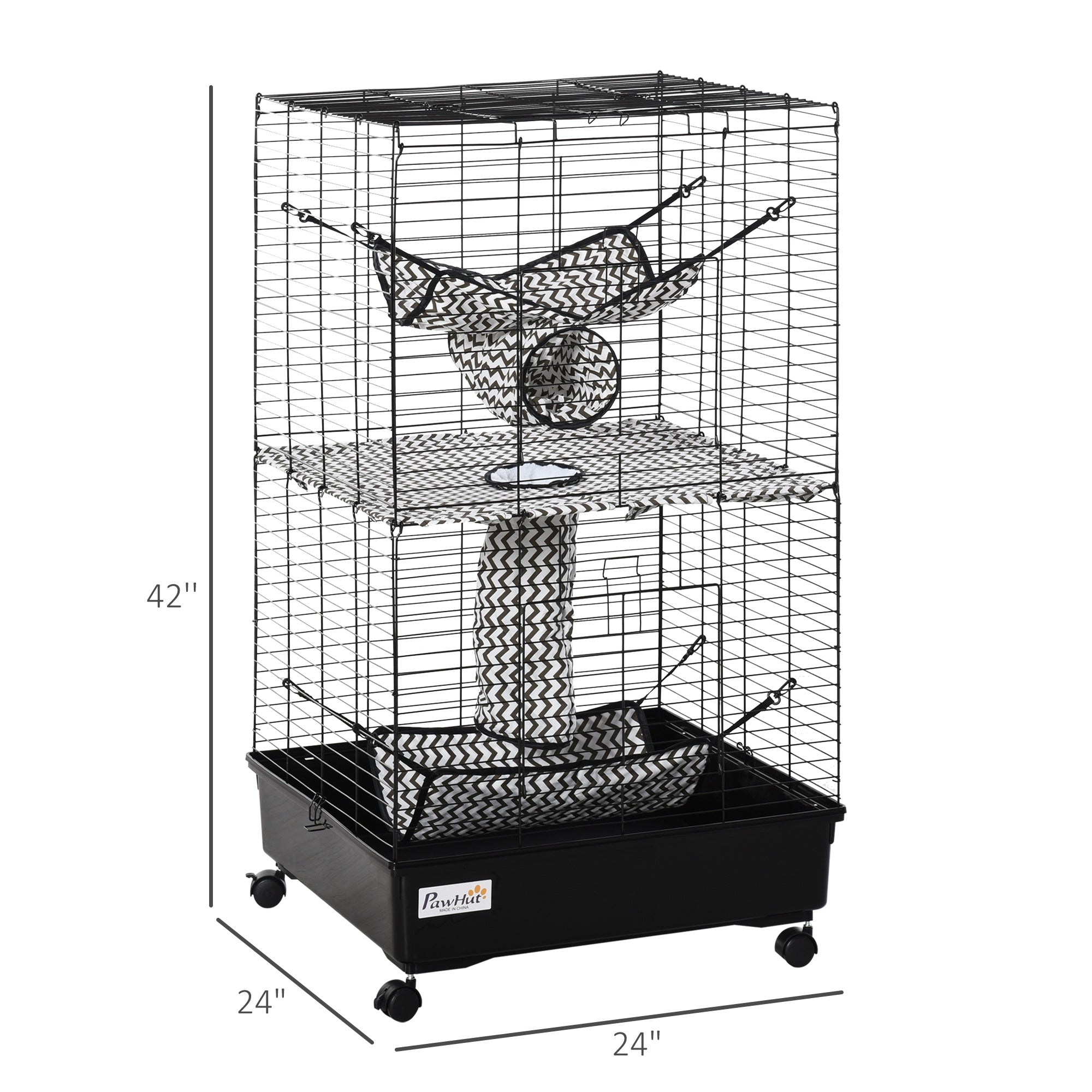 Small Animal Cage Ferret Cage with Wheels Hammocks Tunnels and 3 Doors Black Houses & Habitats   at Gallery Canada