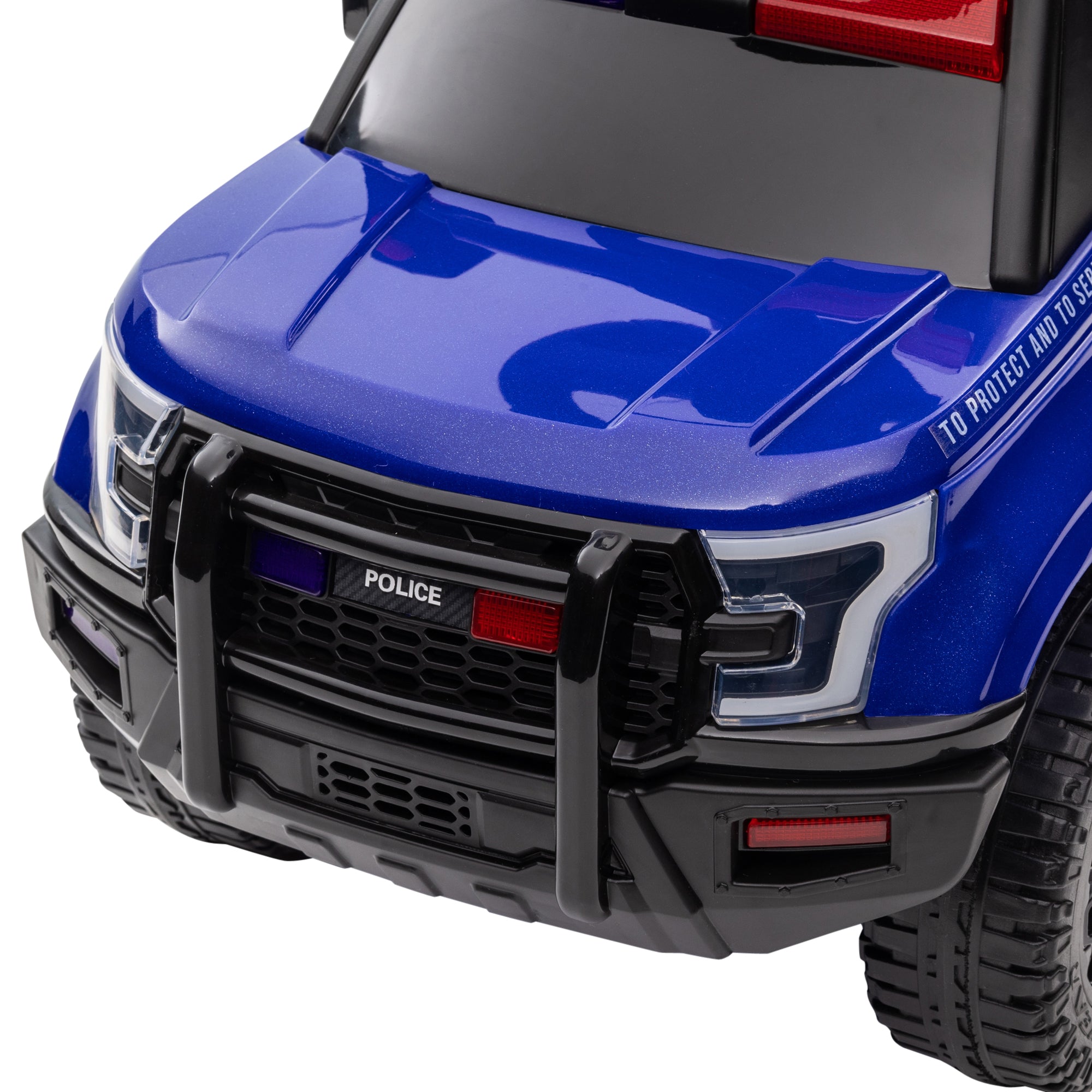 Kids Ride On Sliding Car with Hidden Under Seat Storage, Ride On Police Car for Toddler with Megaphone, Anti Dumping Device, Removable Backrest, Foot-to-Floor Design, Blue Push Cars for Toddlers at Gallery Canada
