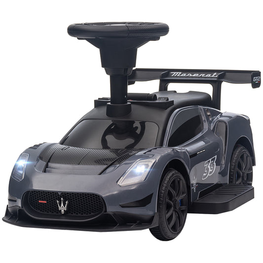 6V Maserati GT2 Licensed Electric Car for Kids, Ride on Car with Under Seat Storage, LED Headlights Music, Grey Electric Toy Cars   at Gallery Canada