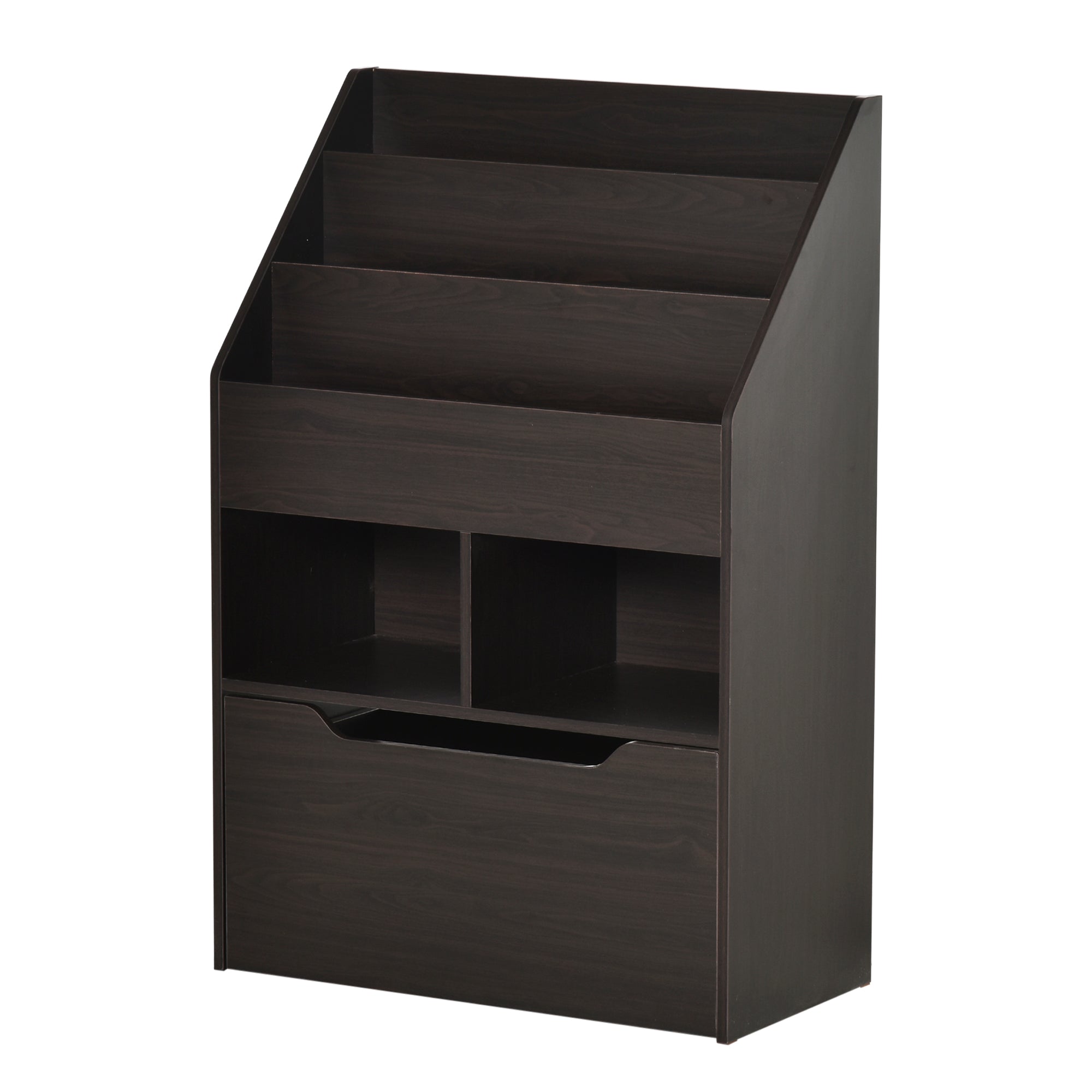 Kids Bookcase Multi-Shelf Rack Organizer with Storage Drawer for Books for Reading Nook, Classroom, Bedroom, Playroom, Brown Baby & Kids Storage at Gallery Canada