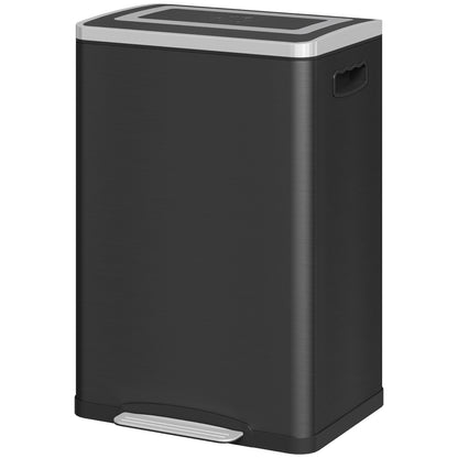 2 x 20 Liter Garbage Bin, Stainless Steel Garbage Can with Soft-Close Lid and Removable Inner Buckets, Black Household Supplies at Gallery Canada