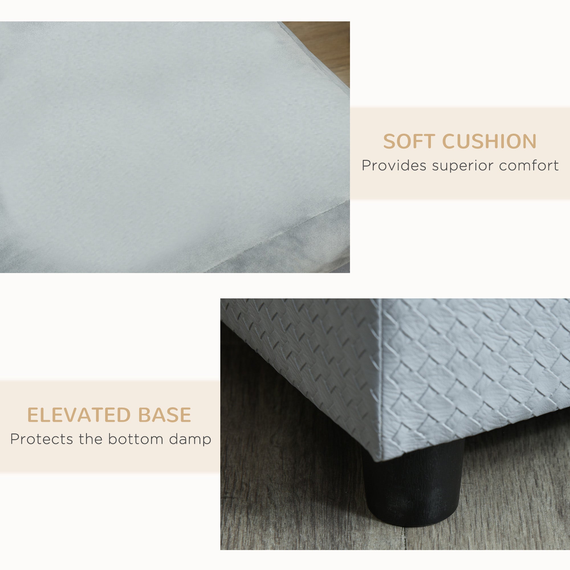 Pet Sofa Dog Couch Chaise Lounge Pet Bed with Storage Function Small Sized Dog Various Cat Sponge Cushioned Bed Lounge, Light Grey Dog Sofas at Gallery Canada
