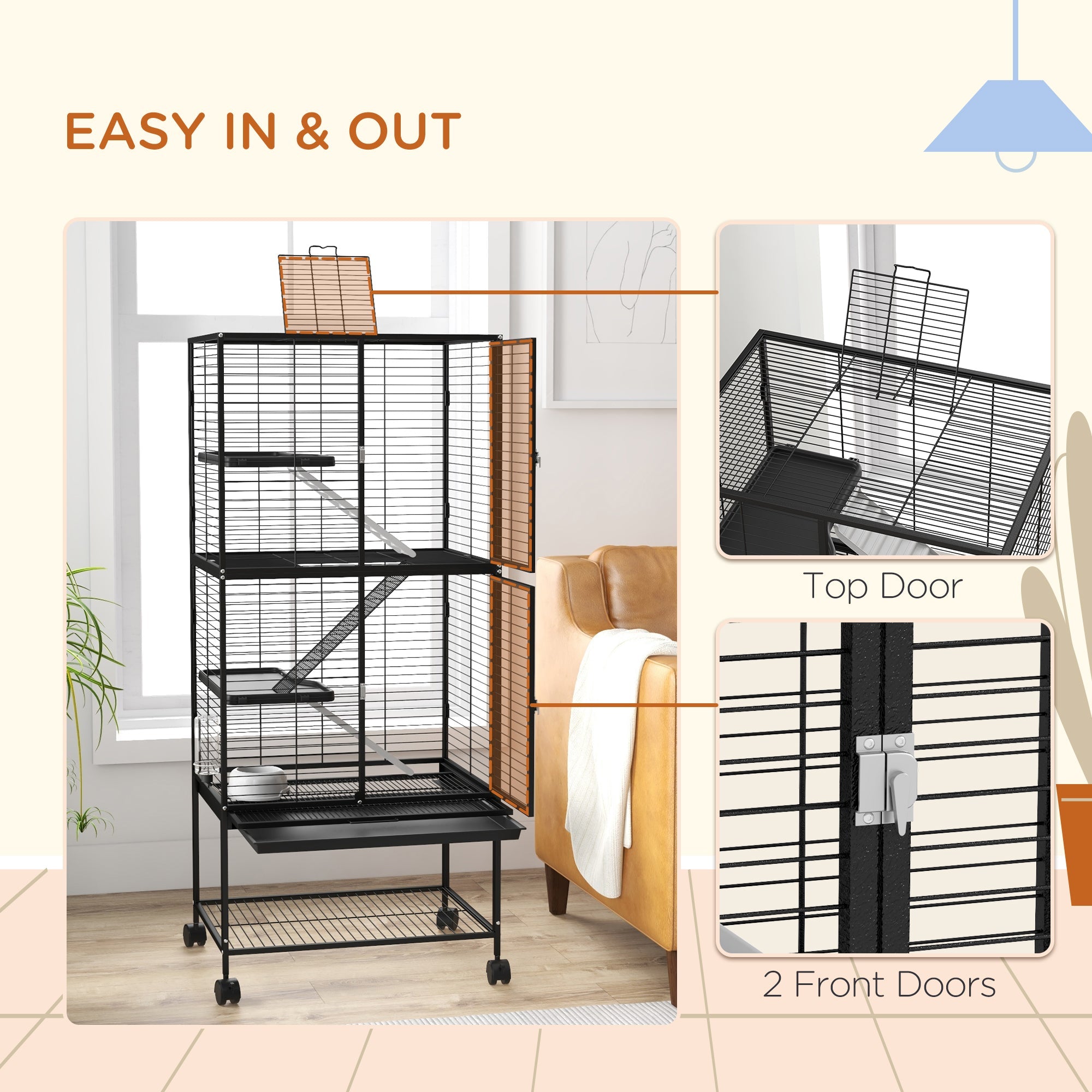 Rolling Small Animal Cage 53.5